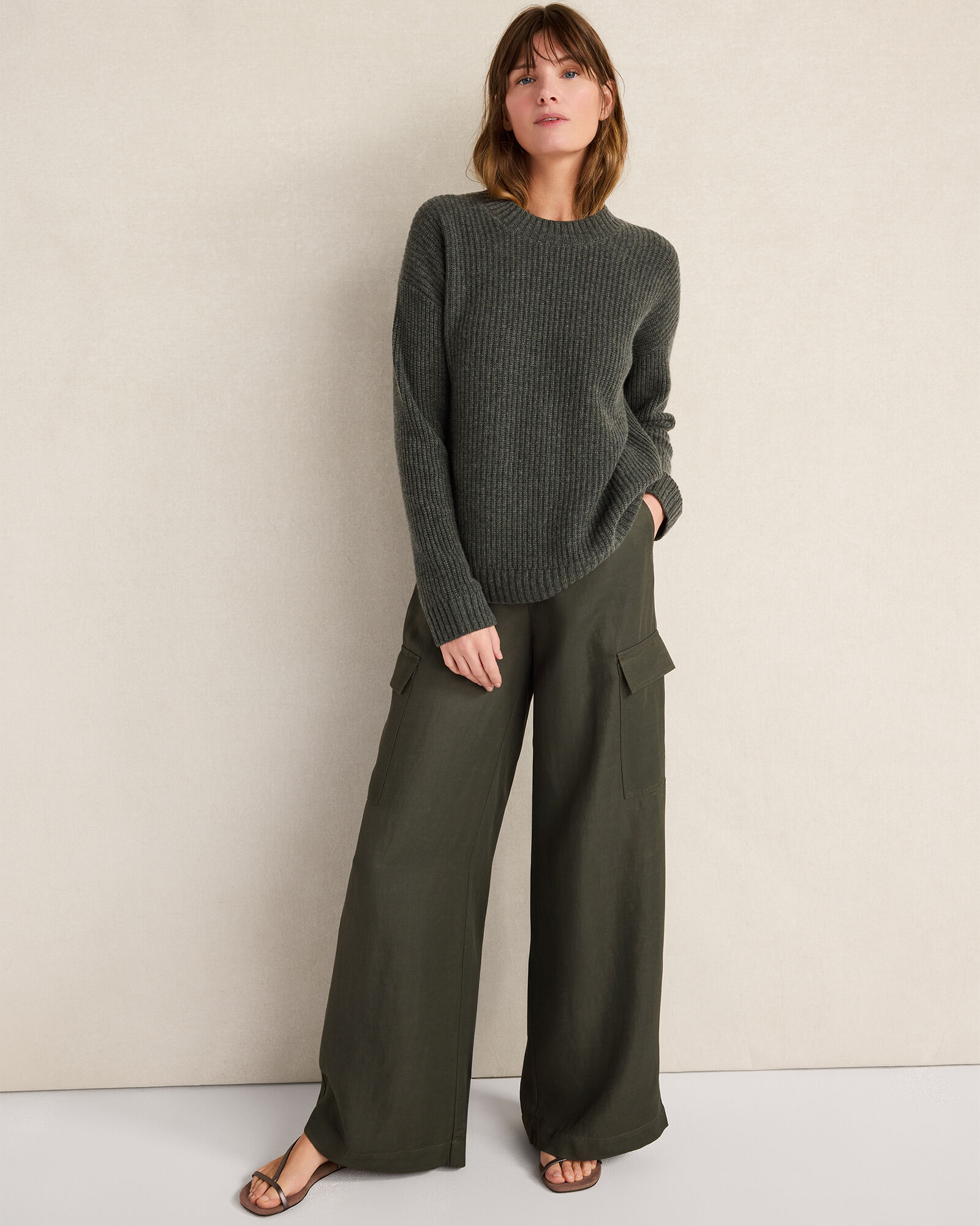 Cashmere Shaker Stitch Crewneck Sweater