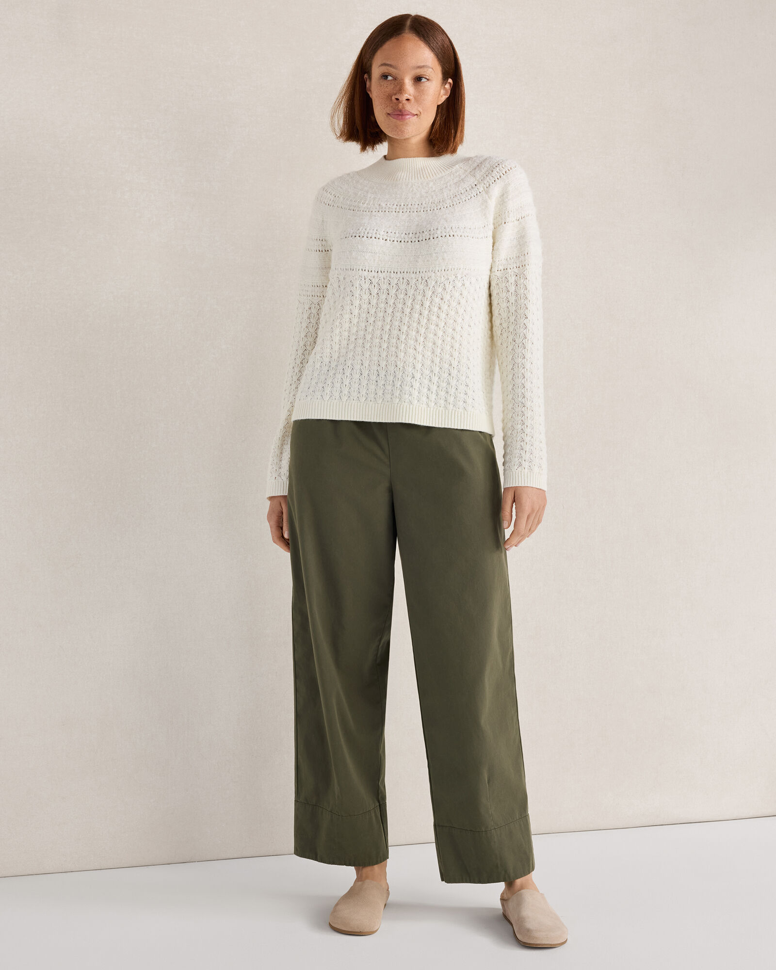 Heirloom Mixed Stitch Crewneck Sweater - thumbnail 5