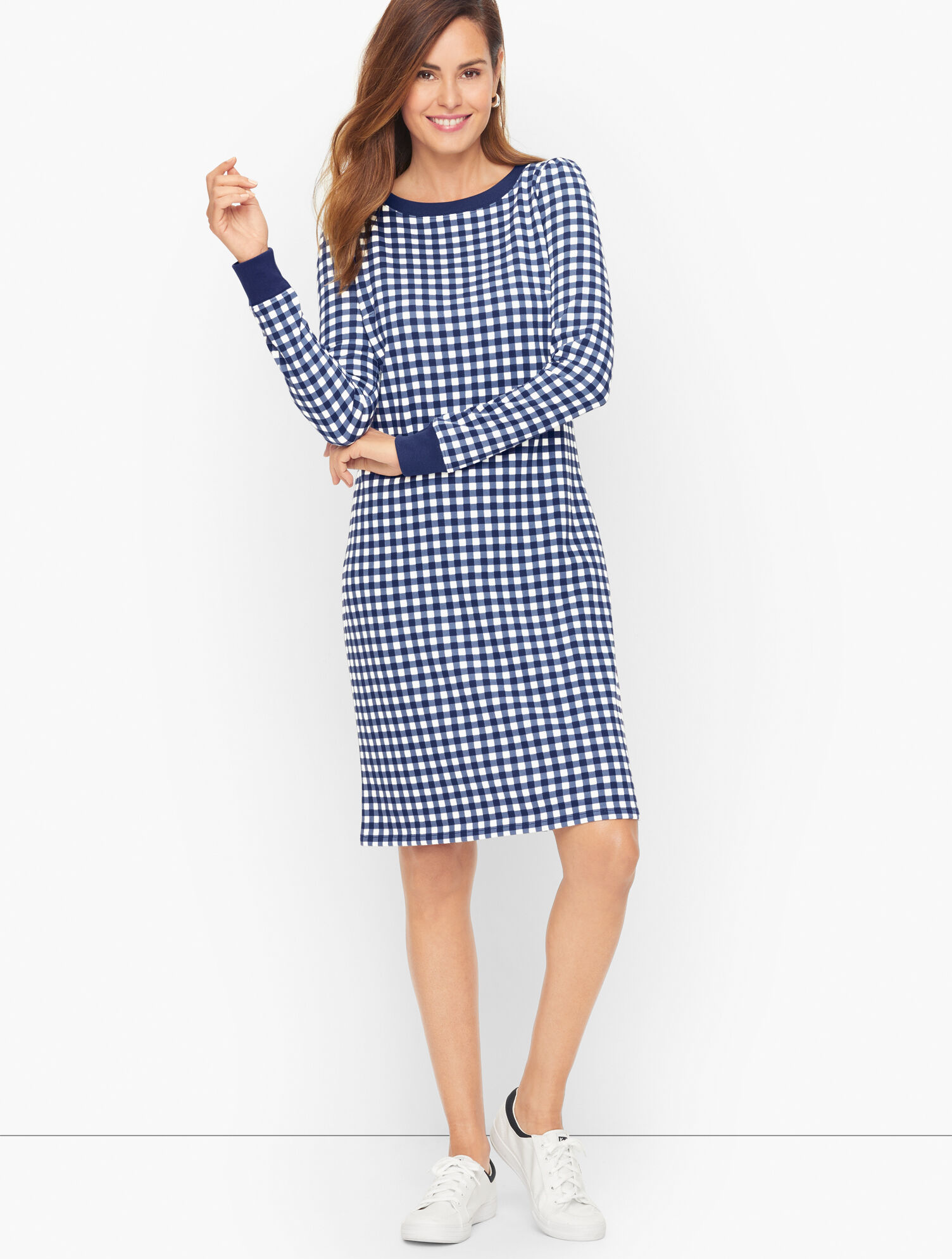 Terry Shift Dress - Gingham | Talbots