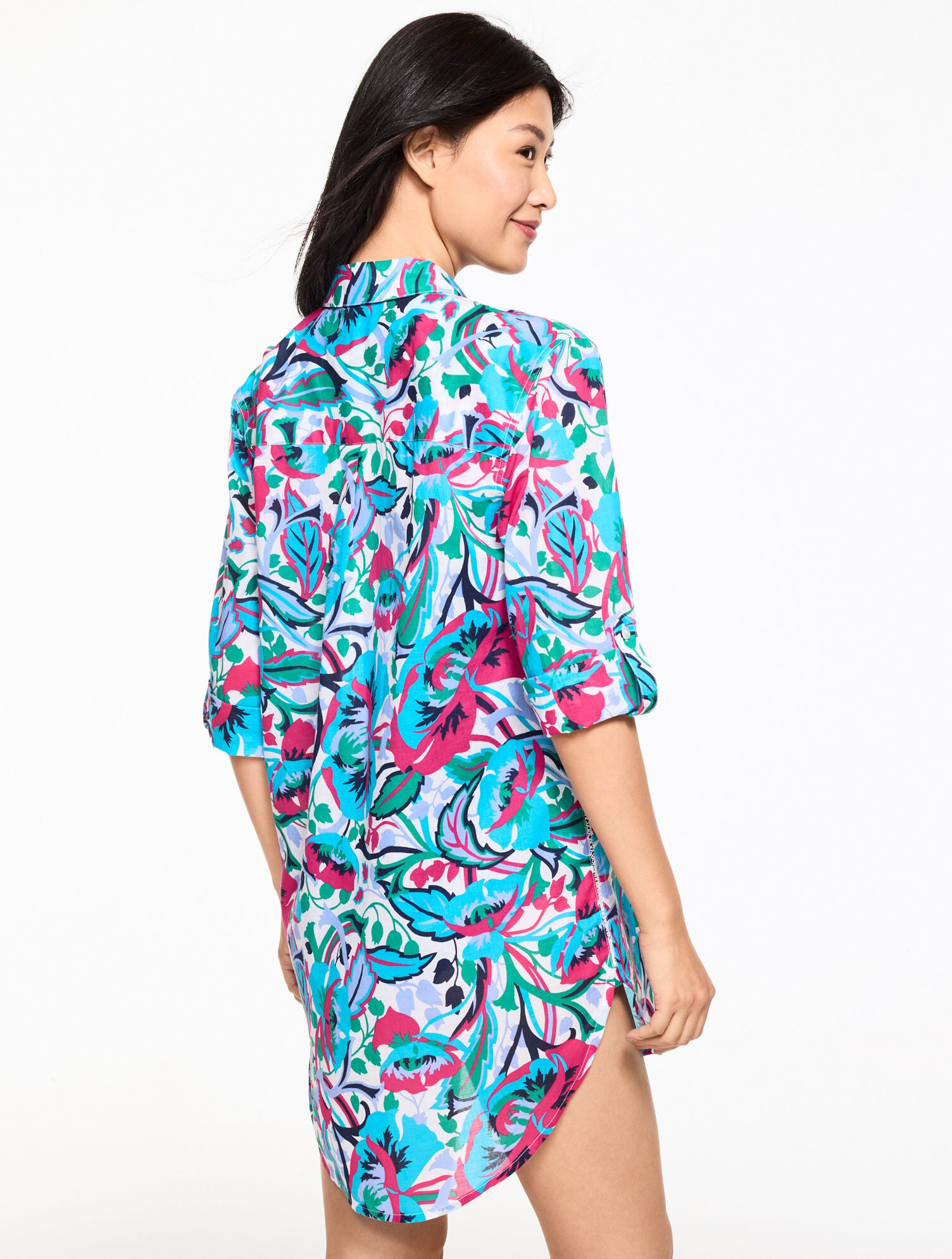 Aqua Club Gauze Shirt Cover-Up - Island Flora