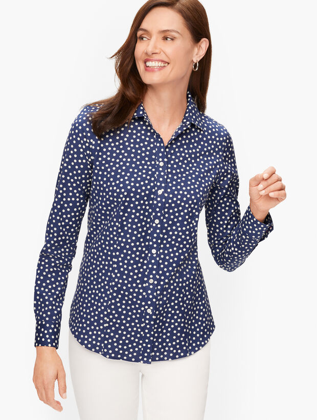 Perfect Shirt - Dot WHITE/BLACK  Womens Talbots Blouses and Shirts —  Bypaths and Beyond