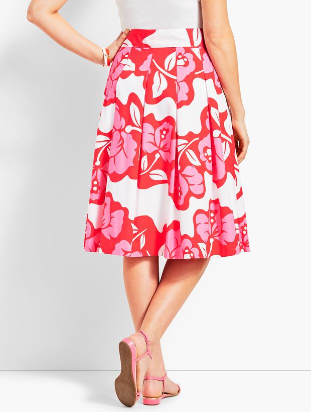 Zesty Floral Pleated Skirt Talbots