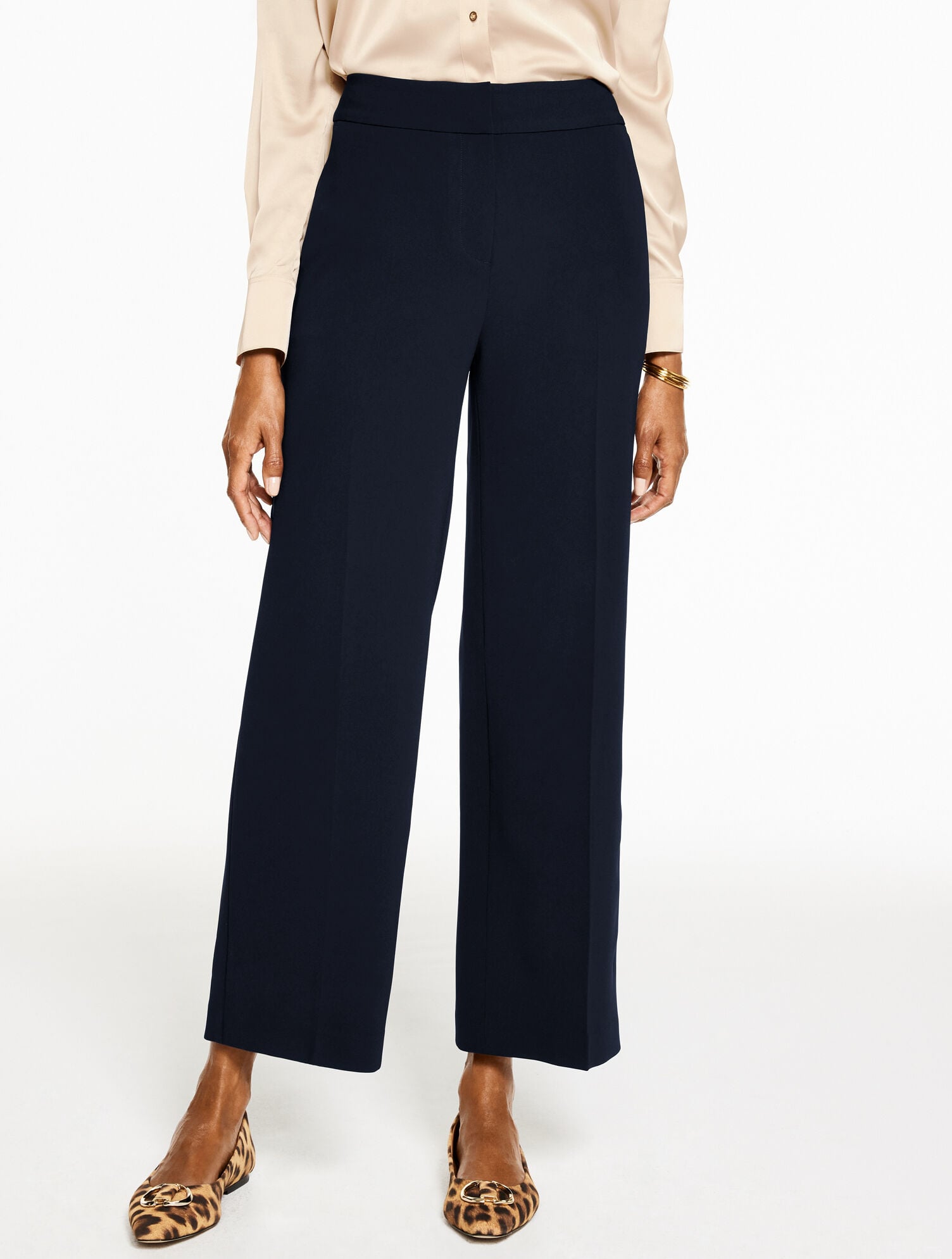 Easy Travel Wide Leg Ankle Pants | Talbots