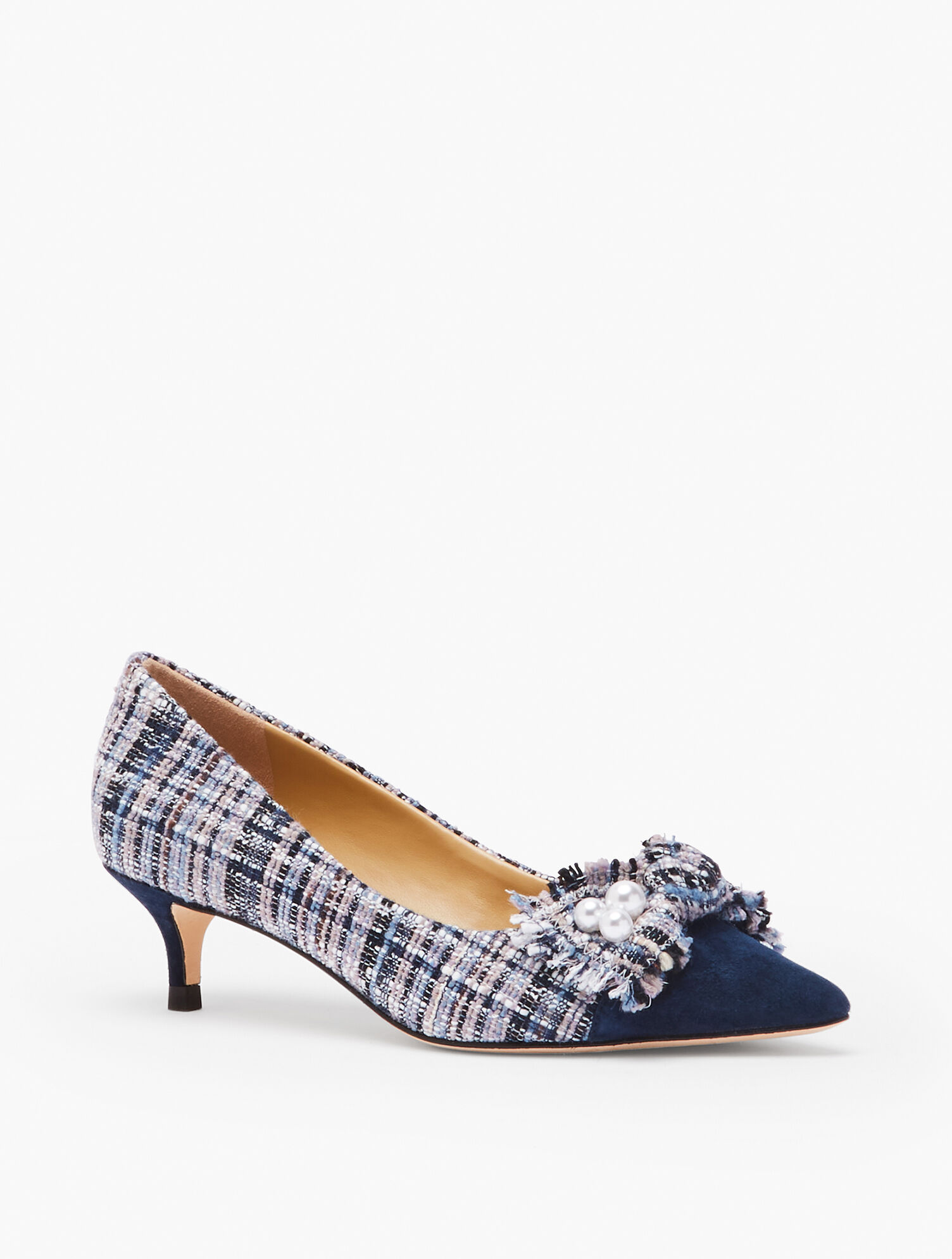 Sylvie Kitten Heel Bow Pumps - Boucl&eacute; Detail