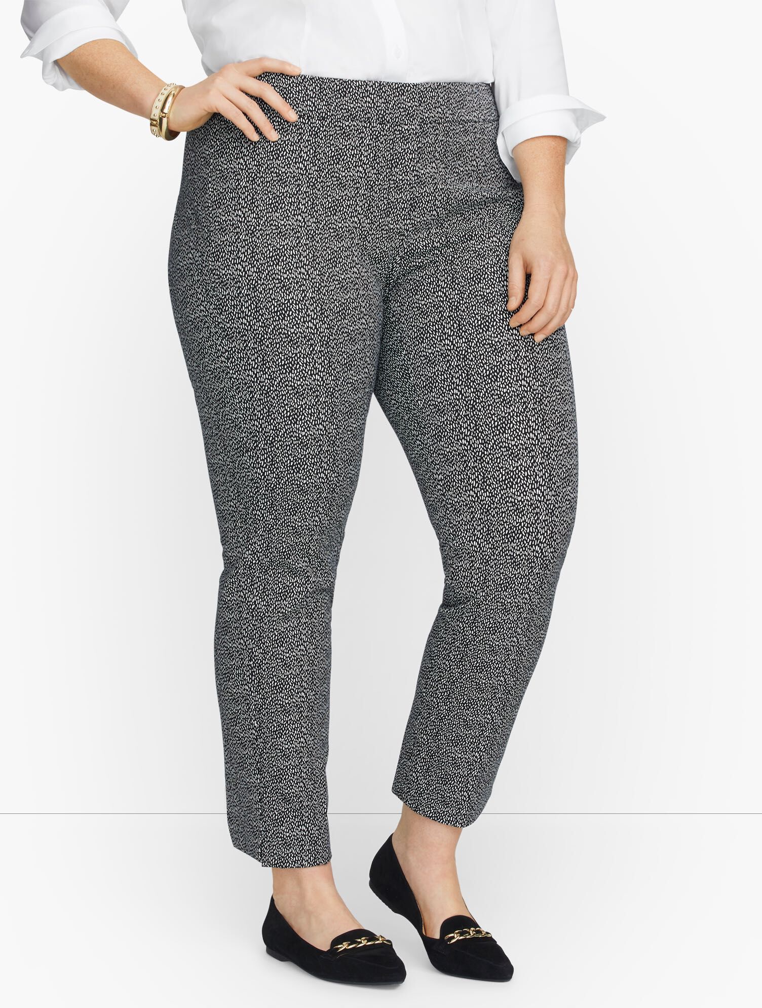 Plus Exclusive Talbots Chatham Fly Front Ankle Pants - Falling Lines ...