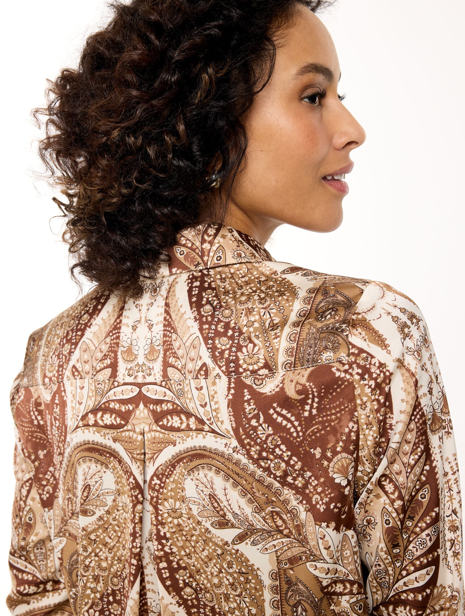 Soft Satin Charmeuse Shirt - Ravishing Paisley