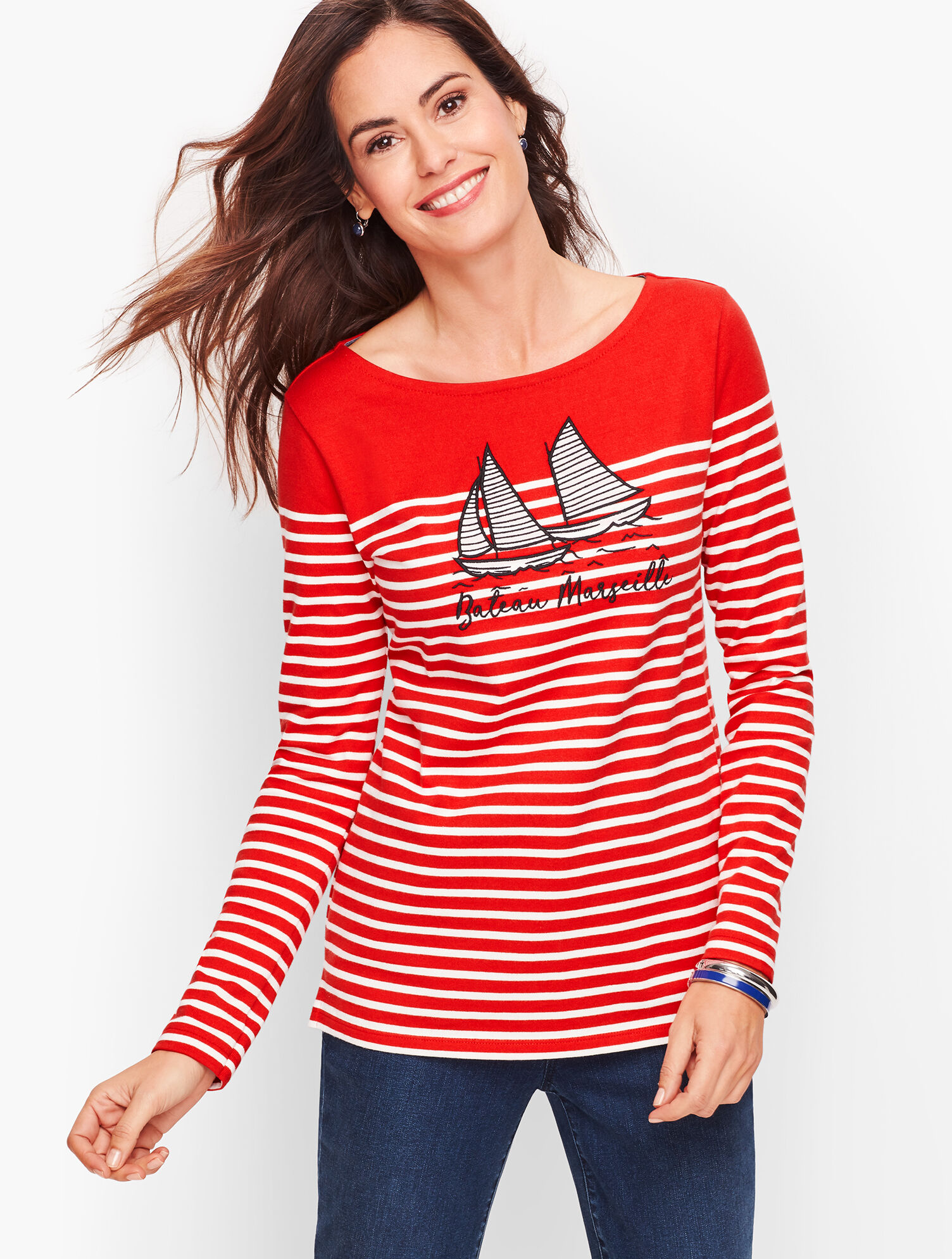 Authentic Talbots Tee - Bateau Marseille Stripe | Talbots