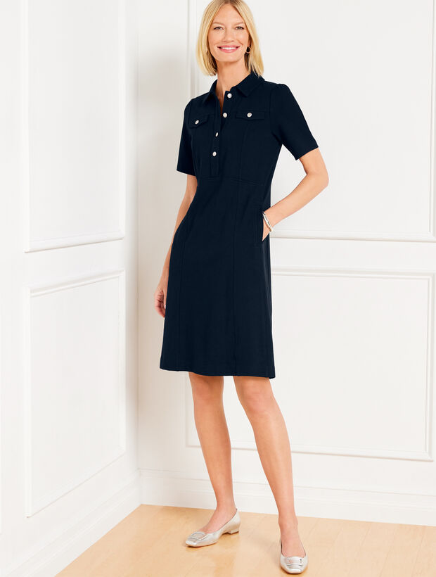 Ponte A-Line Shirtdress