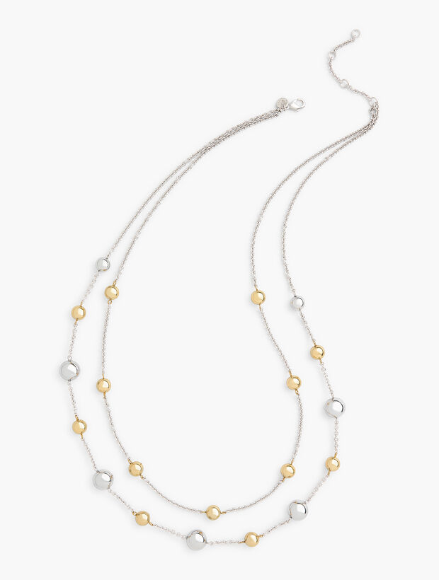 Silver &amp; Gold Double Strand Necklace