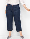 Wide-Leg Crop Jeans - Deep Azure