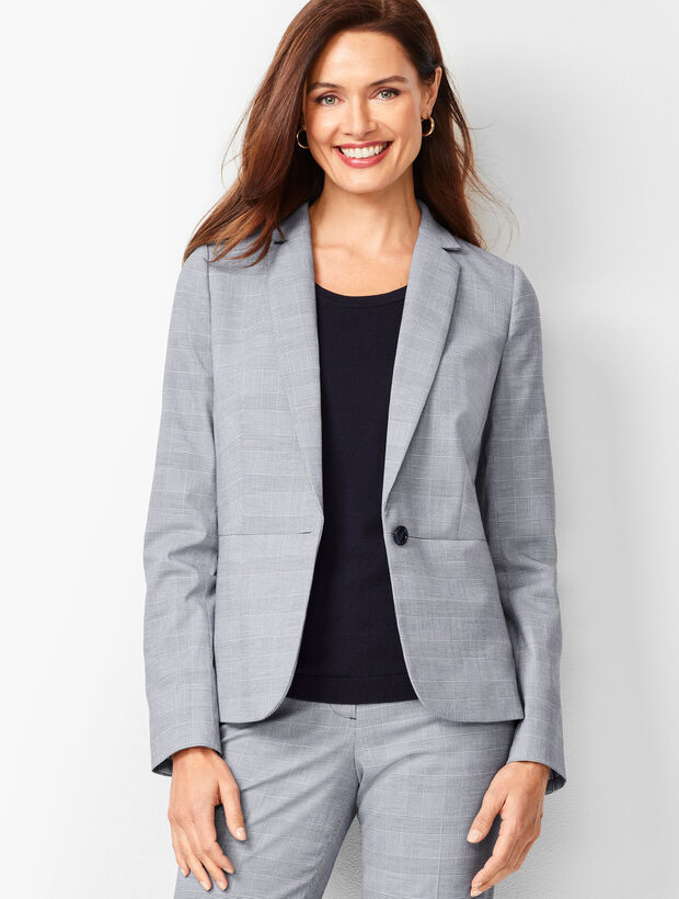 Glen Plaid Peplum Blazer