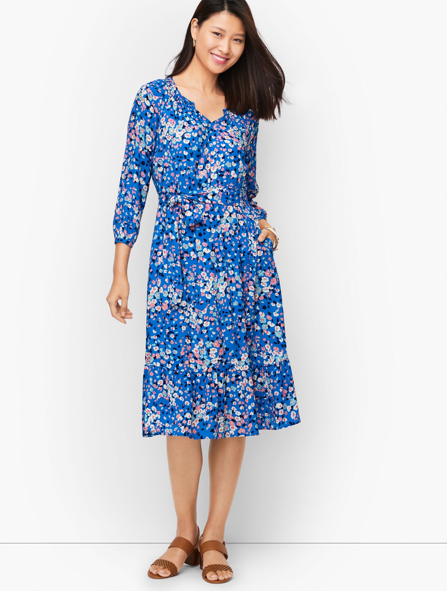 Fit & Flare Dress - Floating Floral | Talbots Fit & Flare Dress - Floating Floral | Talbots