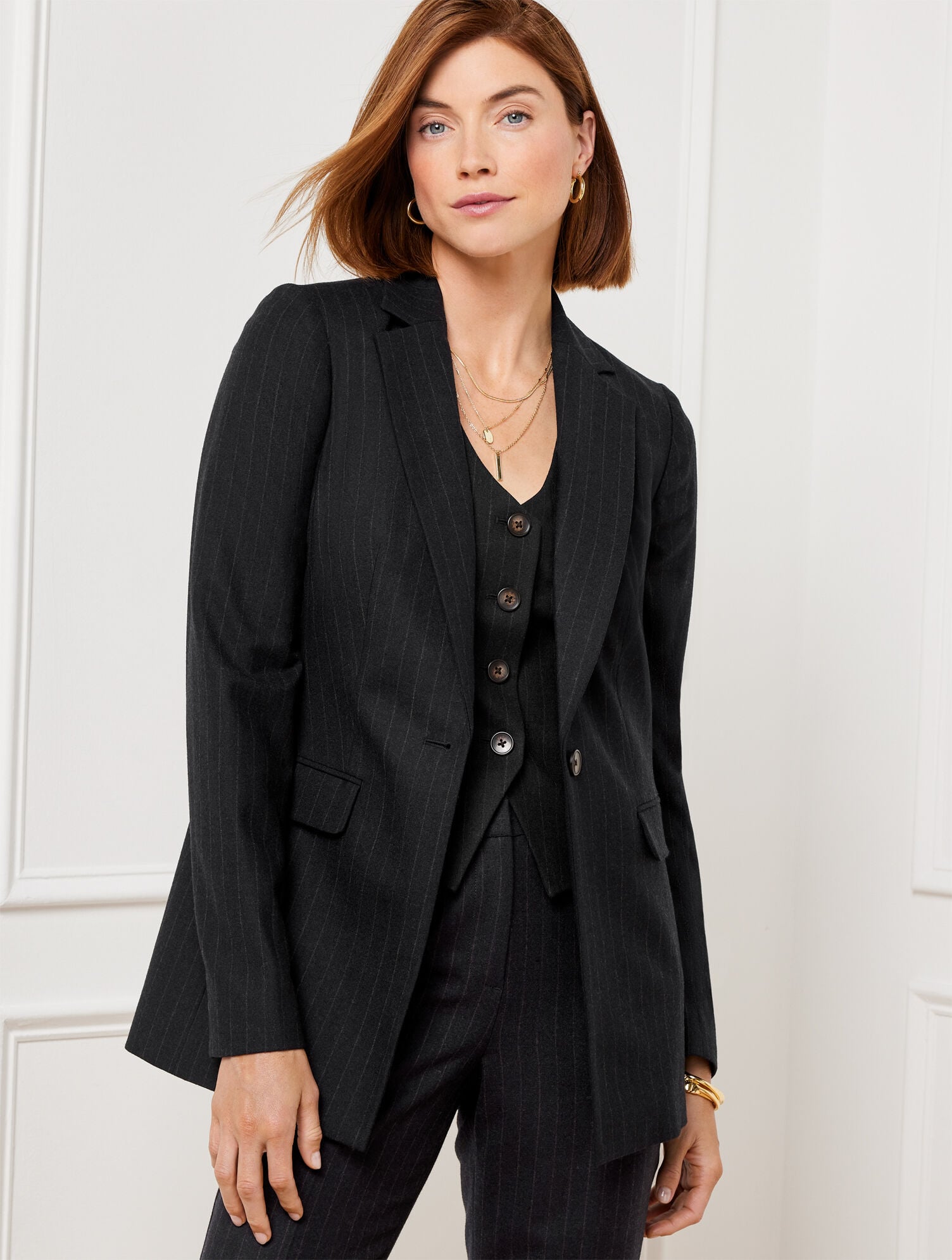 Trend4us Luxe Pleated Panel Tailored Blazer