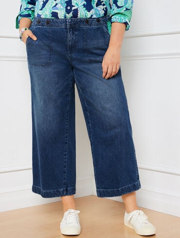 Crop Wide Leg Jeans - Cora Wash