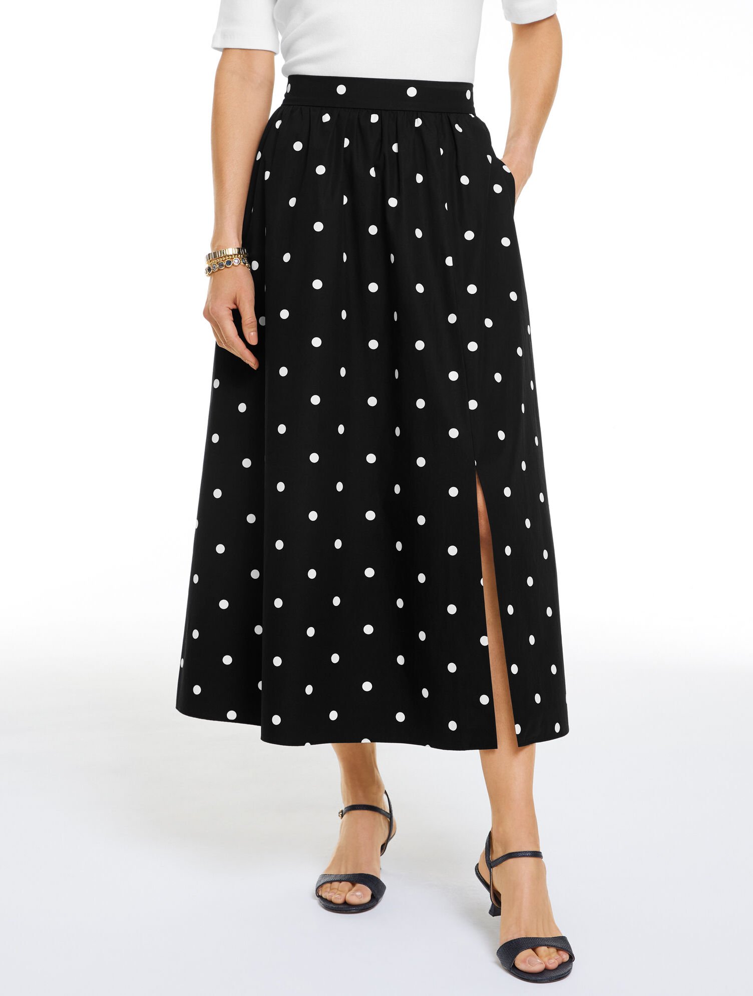 Fit &amp; Flare Maxi Skirt - Garden Dot 