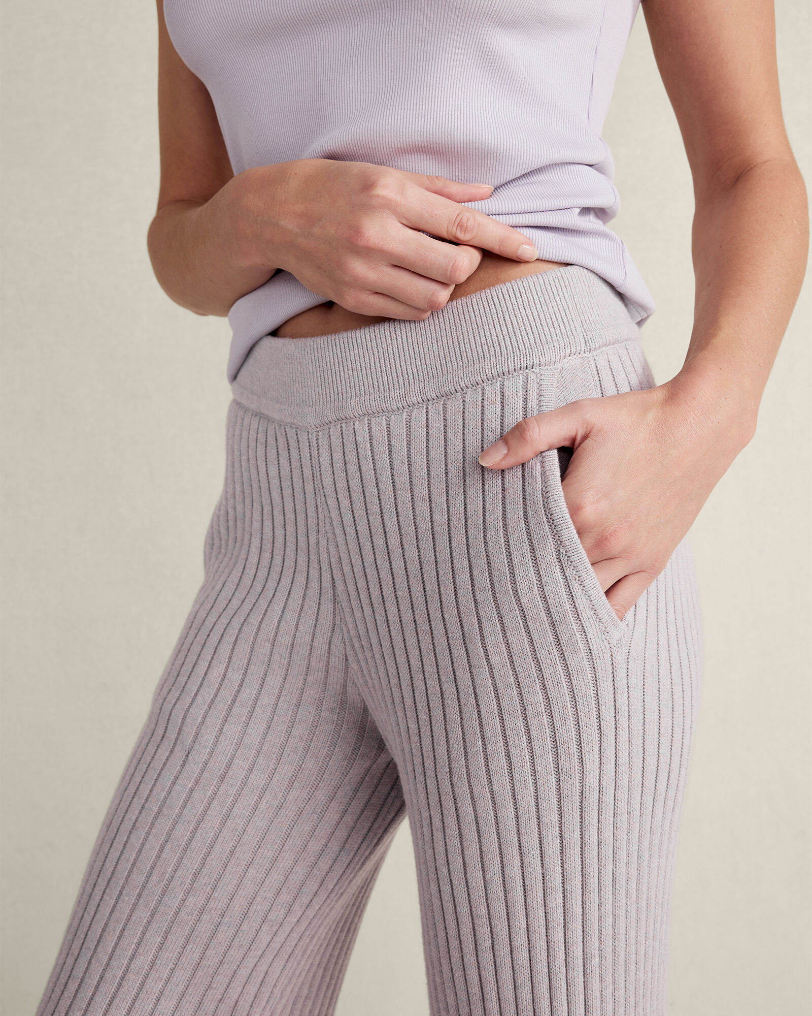 Cotton Cashmere Rib-Knit Pants | Haven Well Within