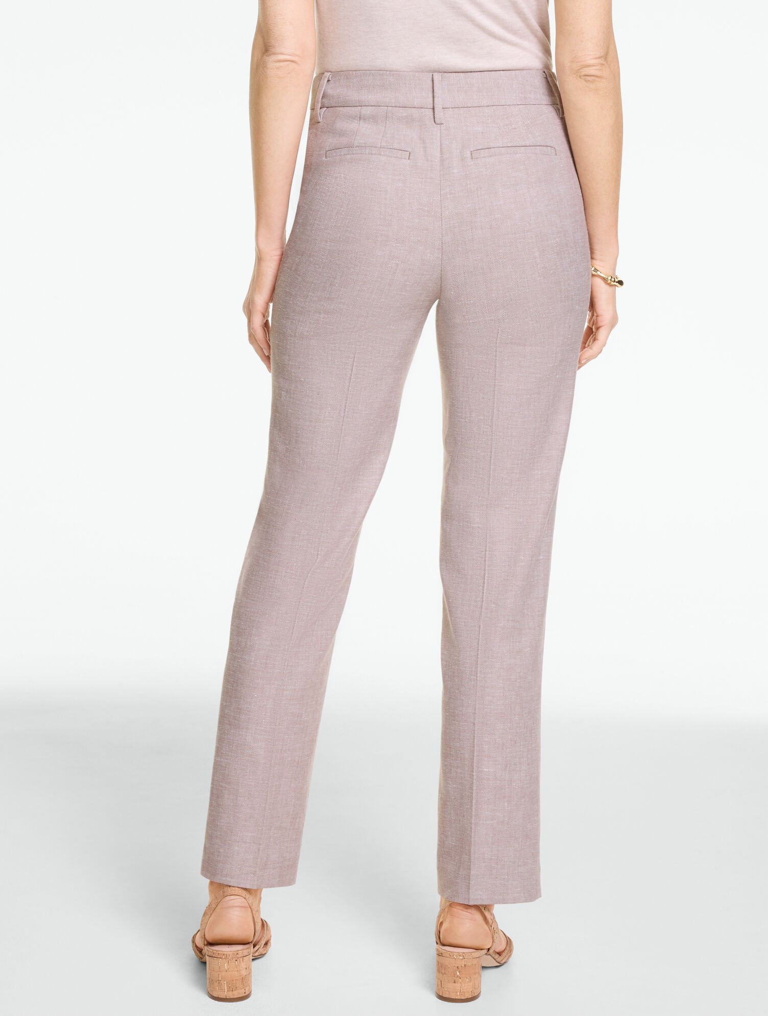 Straight Ankle Linen Pants