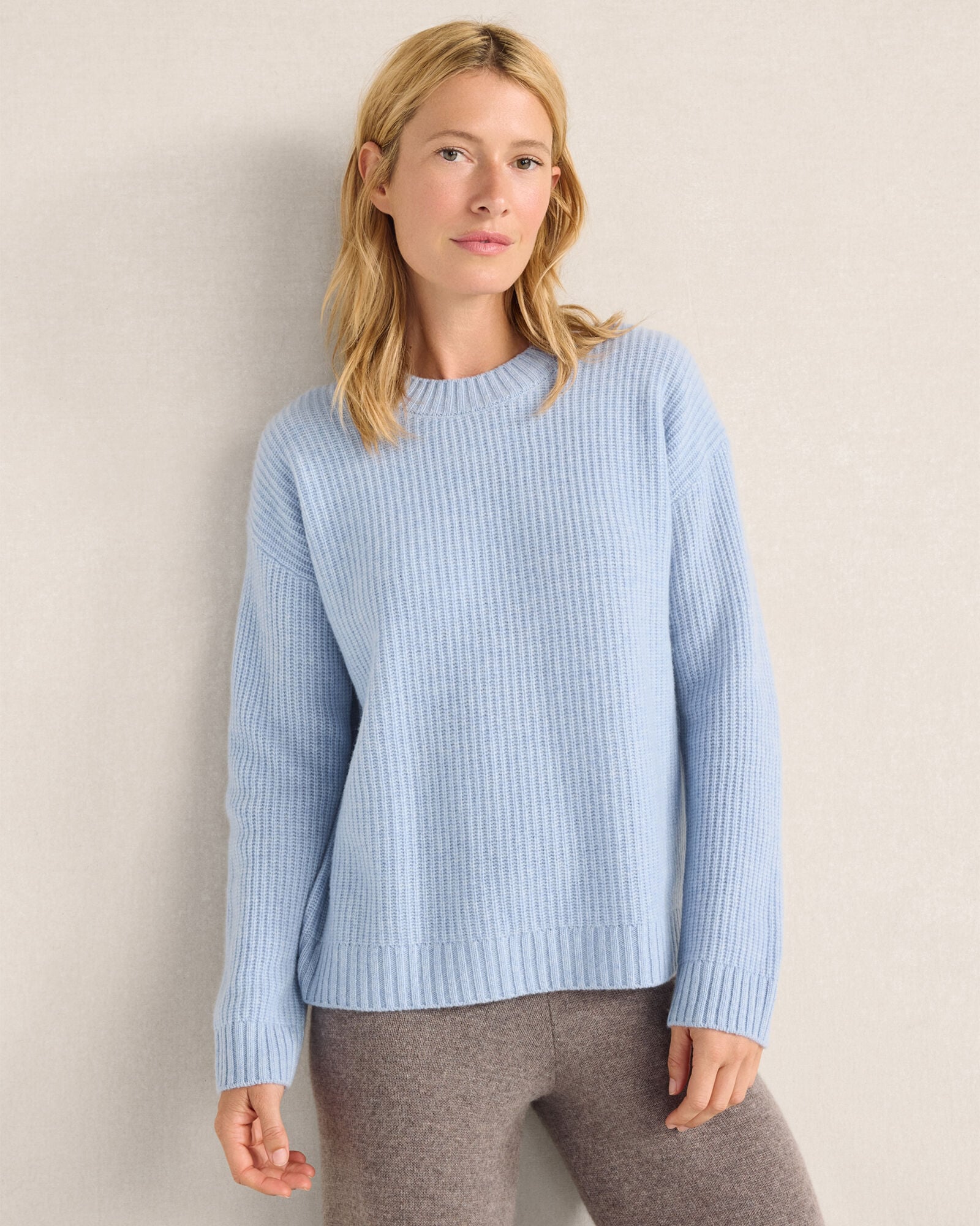 Cashmere Shaker Stitch Crewneck Sweater