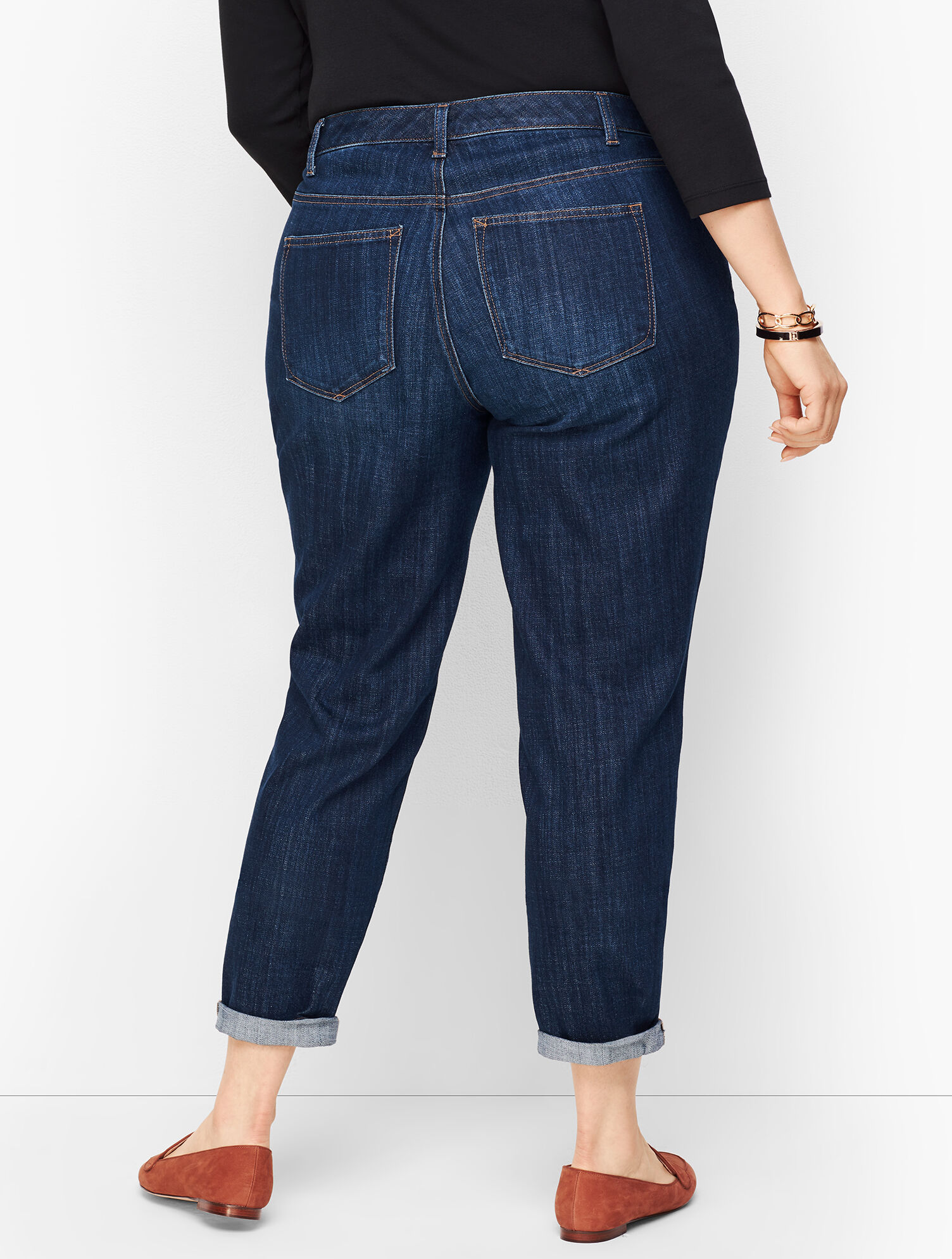 Girlfriend Jeans - Genuine Dark Wash - Curvy Fit