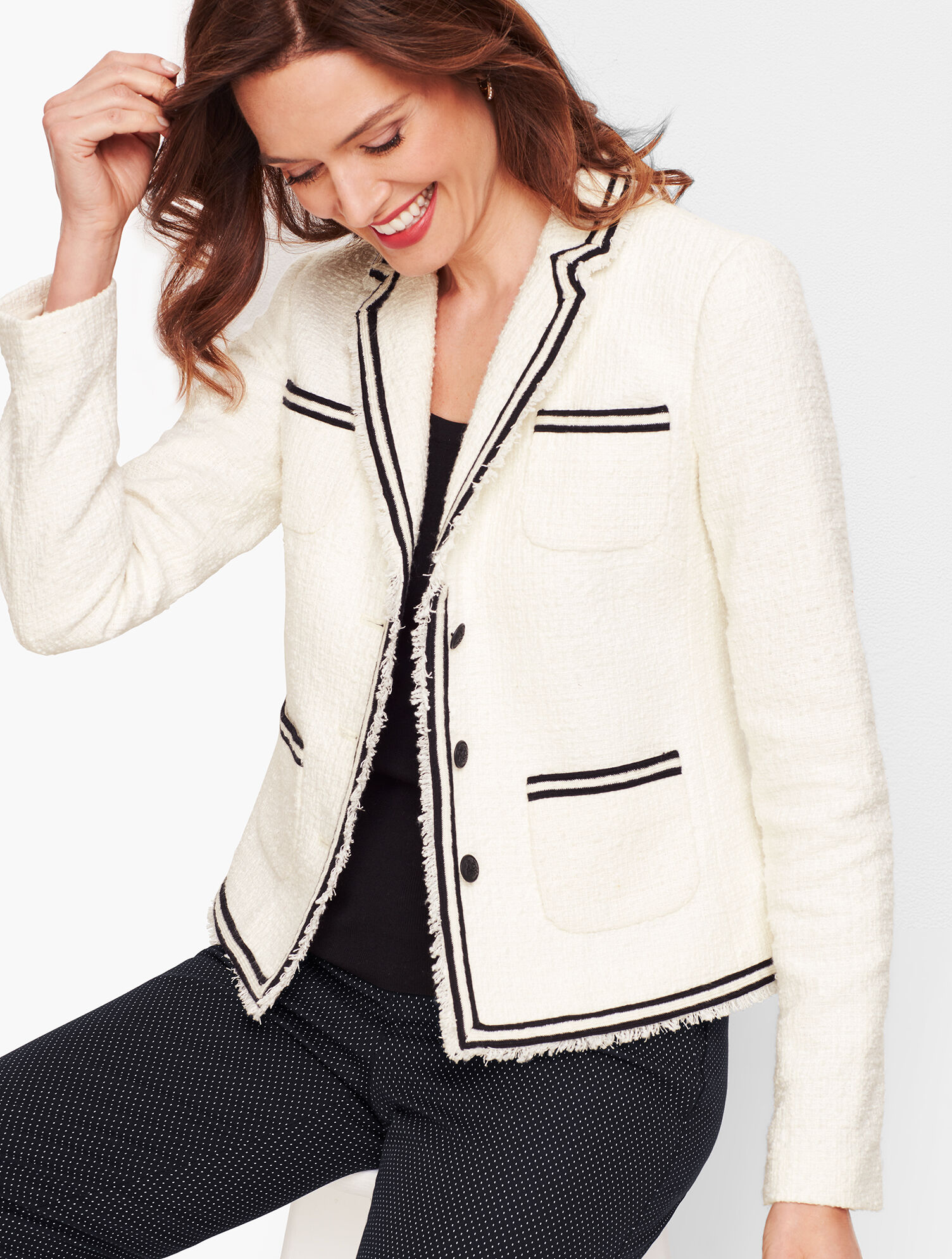Piped Tweed Jacket | Talbots