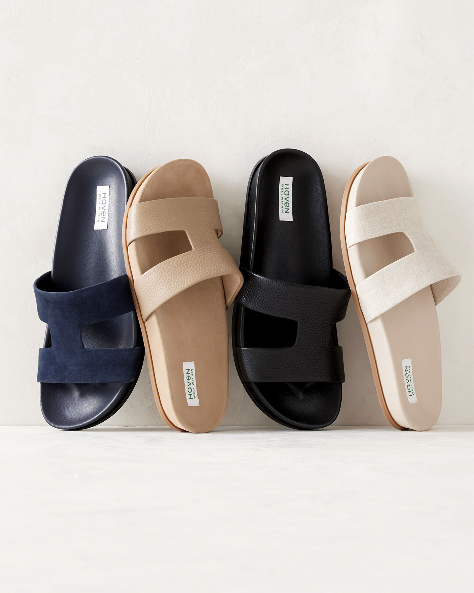 Suede Cutout Slides