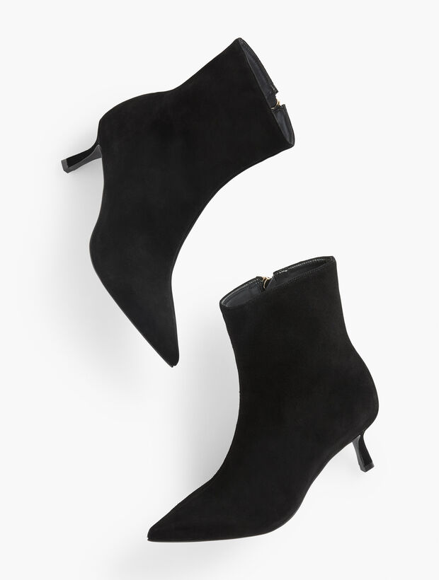 Mallory Kitten Heel Boots - Suede