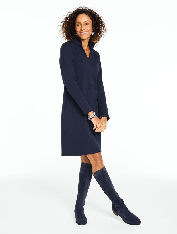 Split Neck A-Line Dress