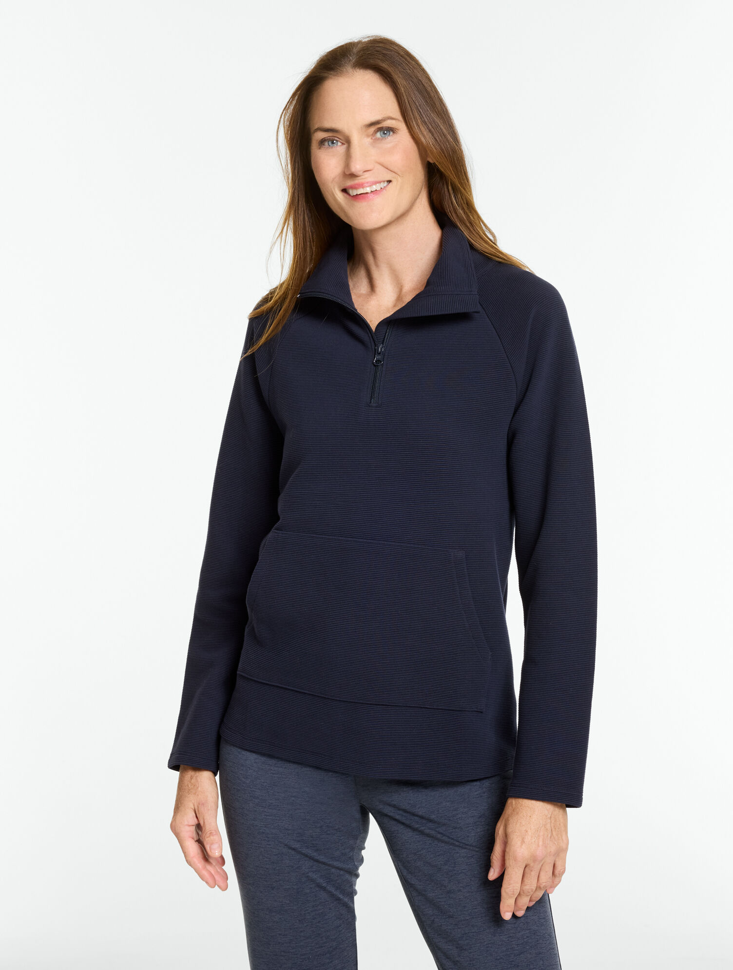 Ottoman Rib Half-Zip Pullover