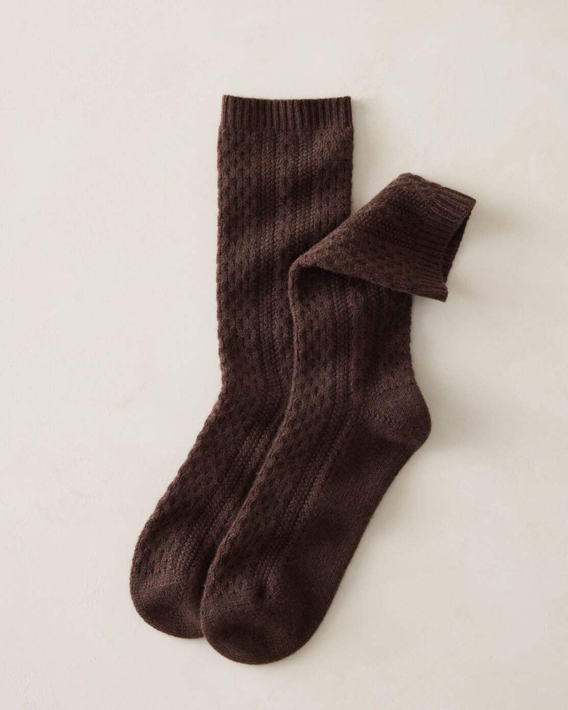 Cashmere Honeycomb Cable Socks