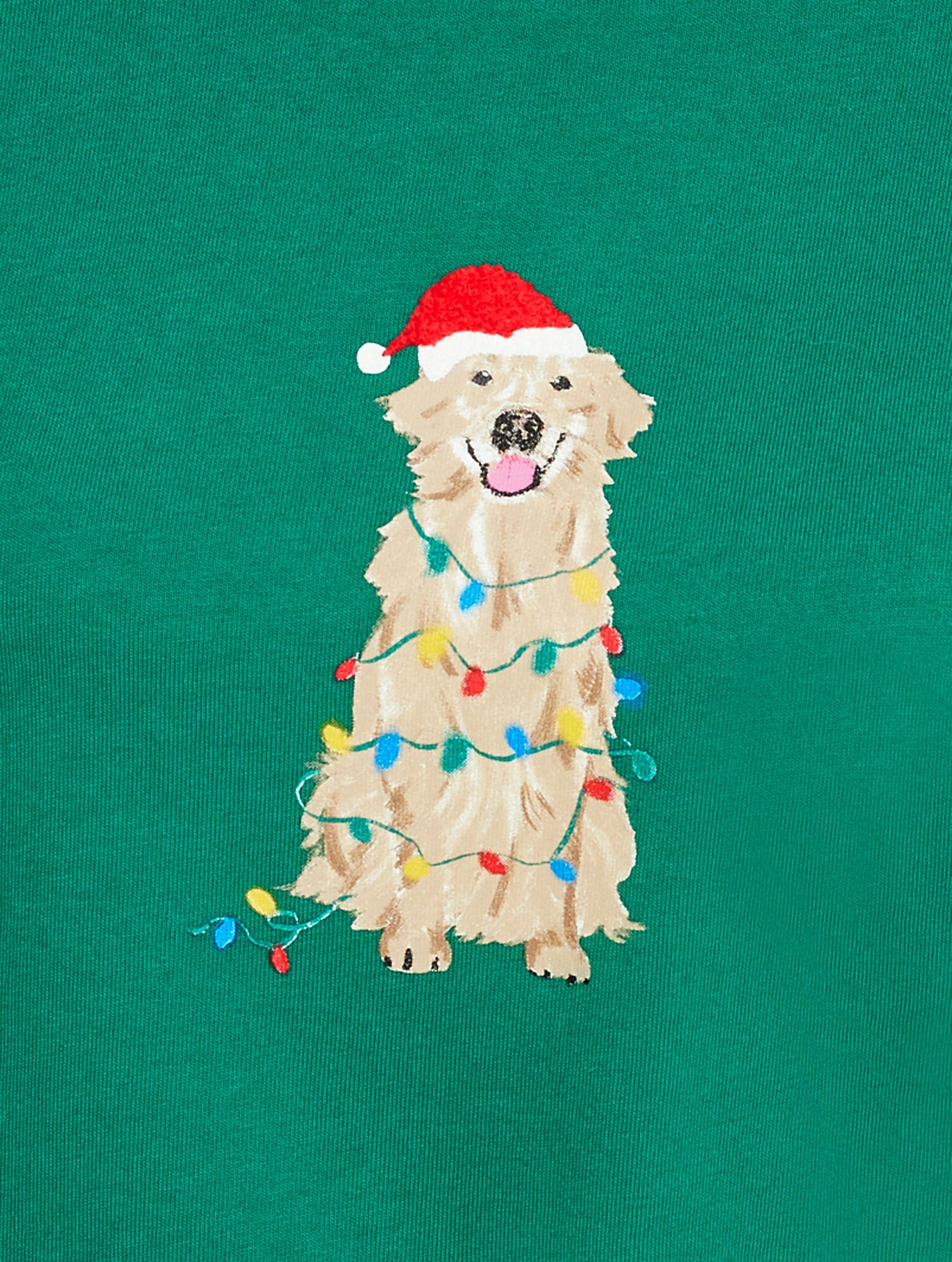 Long Sleeve Crewneck Tee - Festive Dog