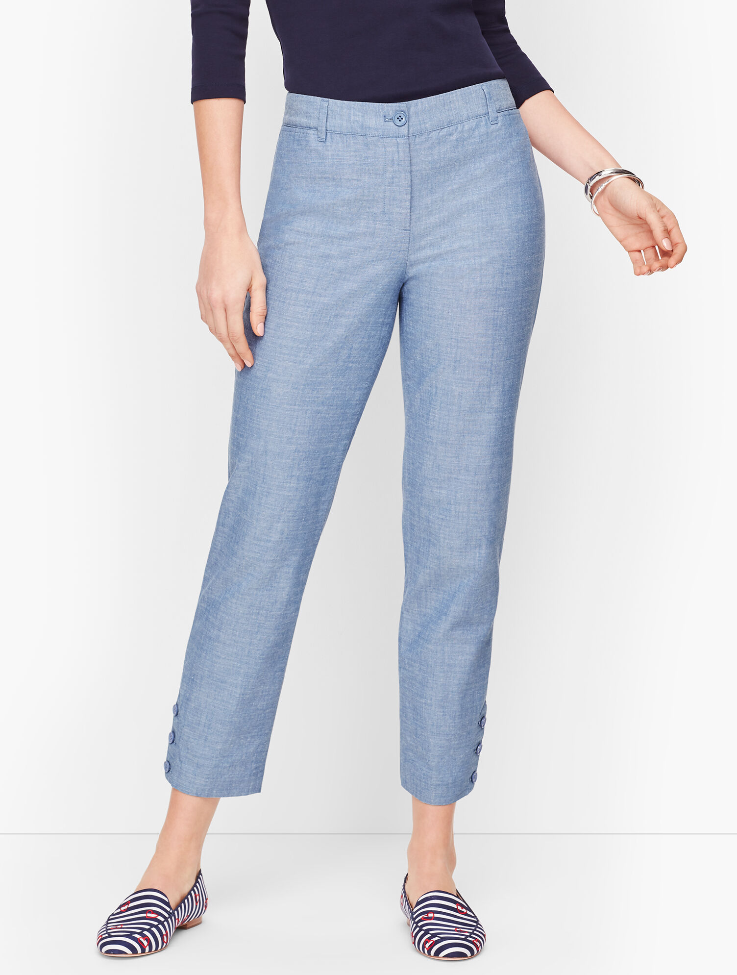 Perfect Crop Pants Curvy Fit Chambray Talbots