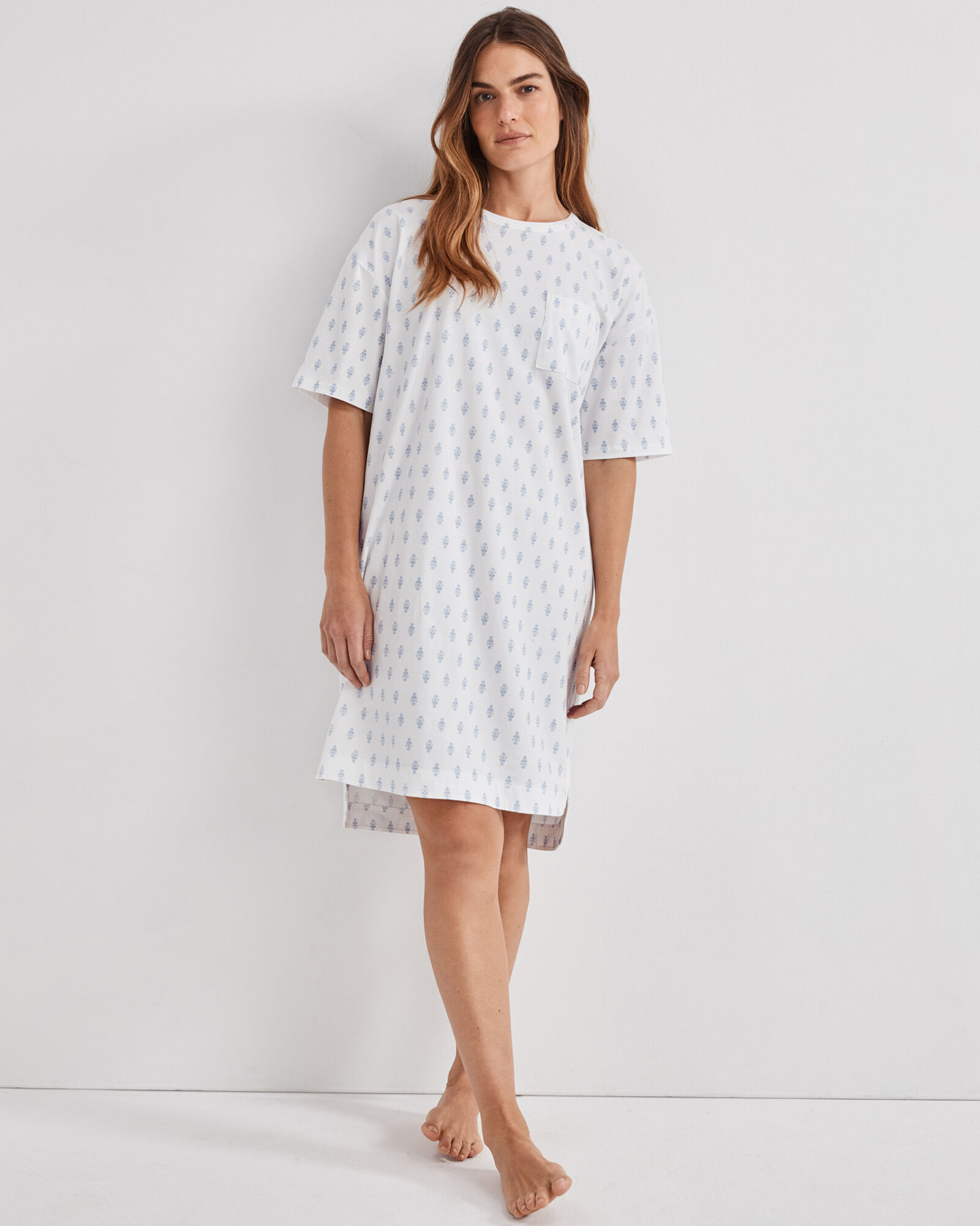Organic Cotton Jersey Paisley Foulard Sleep Dress