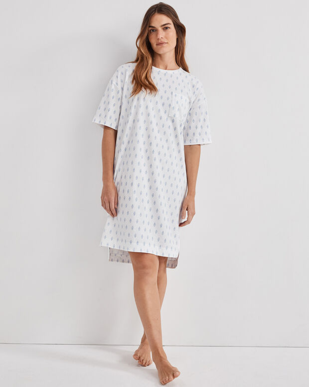 Organic Cotton Jersey Paisley Foulard Sleep Dress
