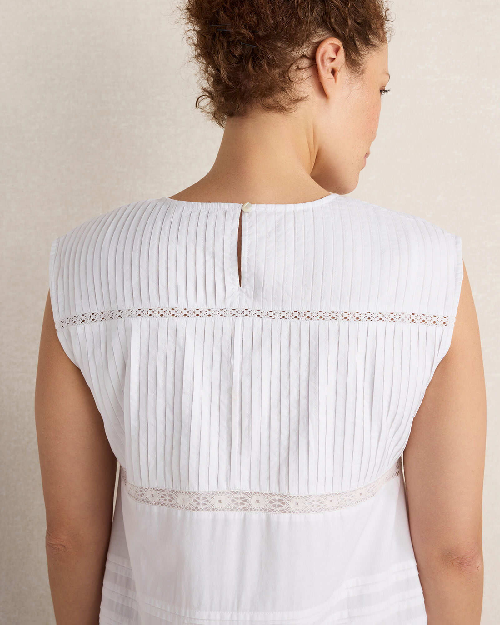 Organic Cotton Poplin Lace Trim Midi Dress