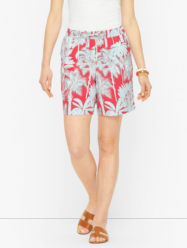 Oasis Palms Linen Beach Shorts