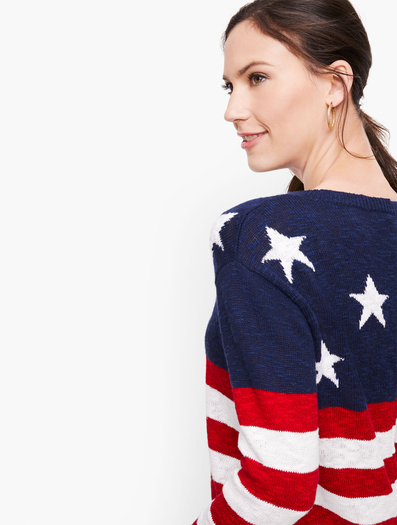 Stars & Stripes Linen Sweater | Talbots