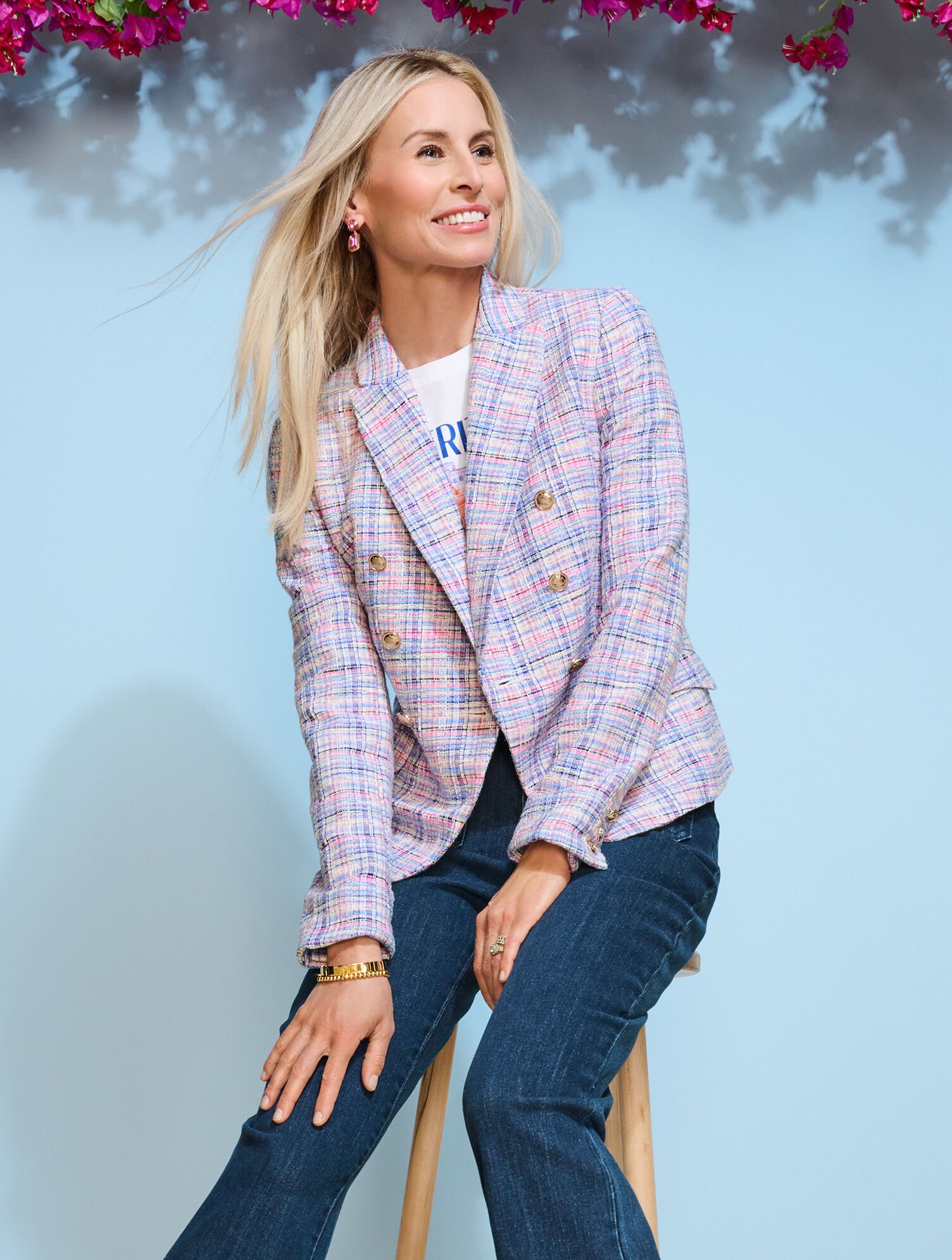 Tweed Blazer Multi Plaid Talbots - Main Image