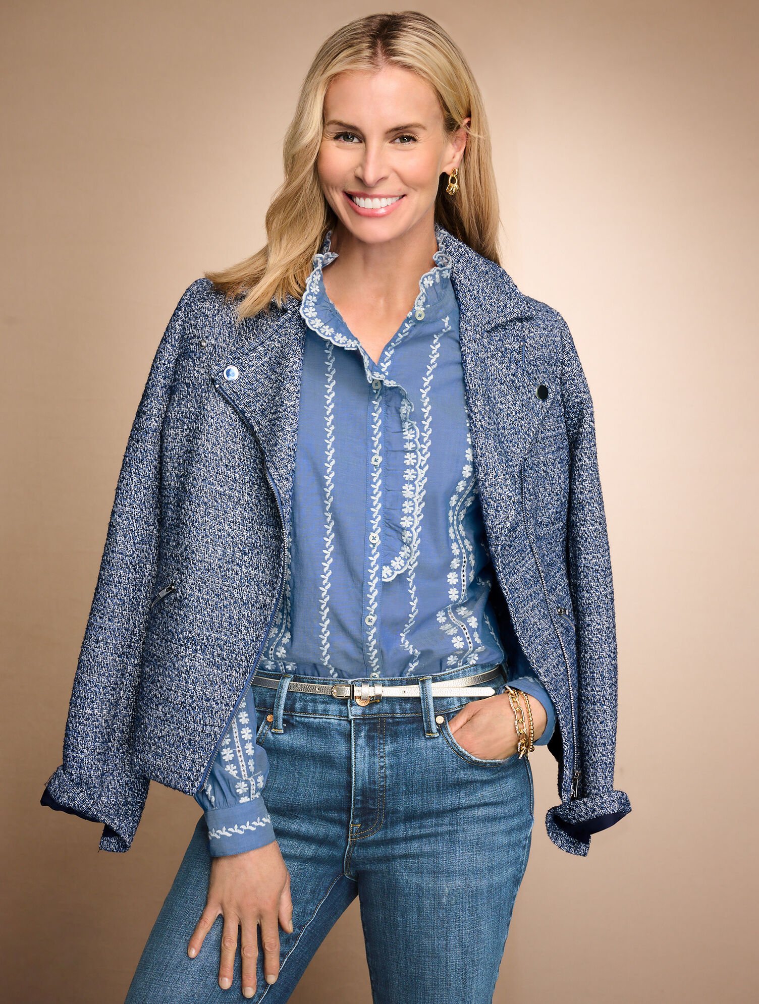 Misty Tweed Moto Jacket