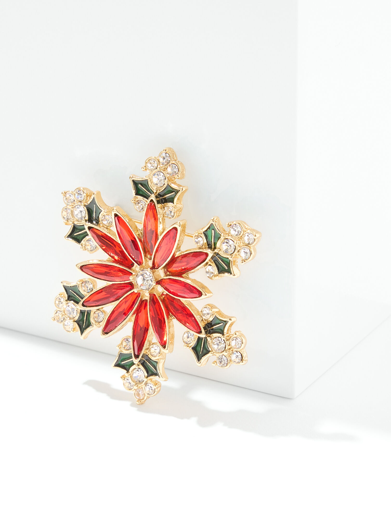 Crystal Poinsettia Brooch
