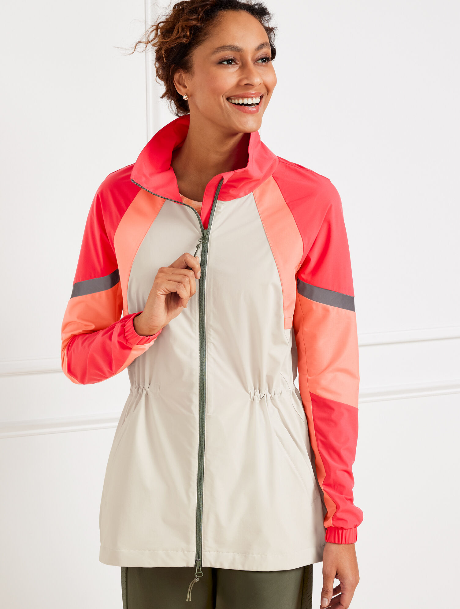 Talbots Colorblock Colorblock Elliptical Hem Jacket | Talbots