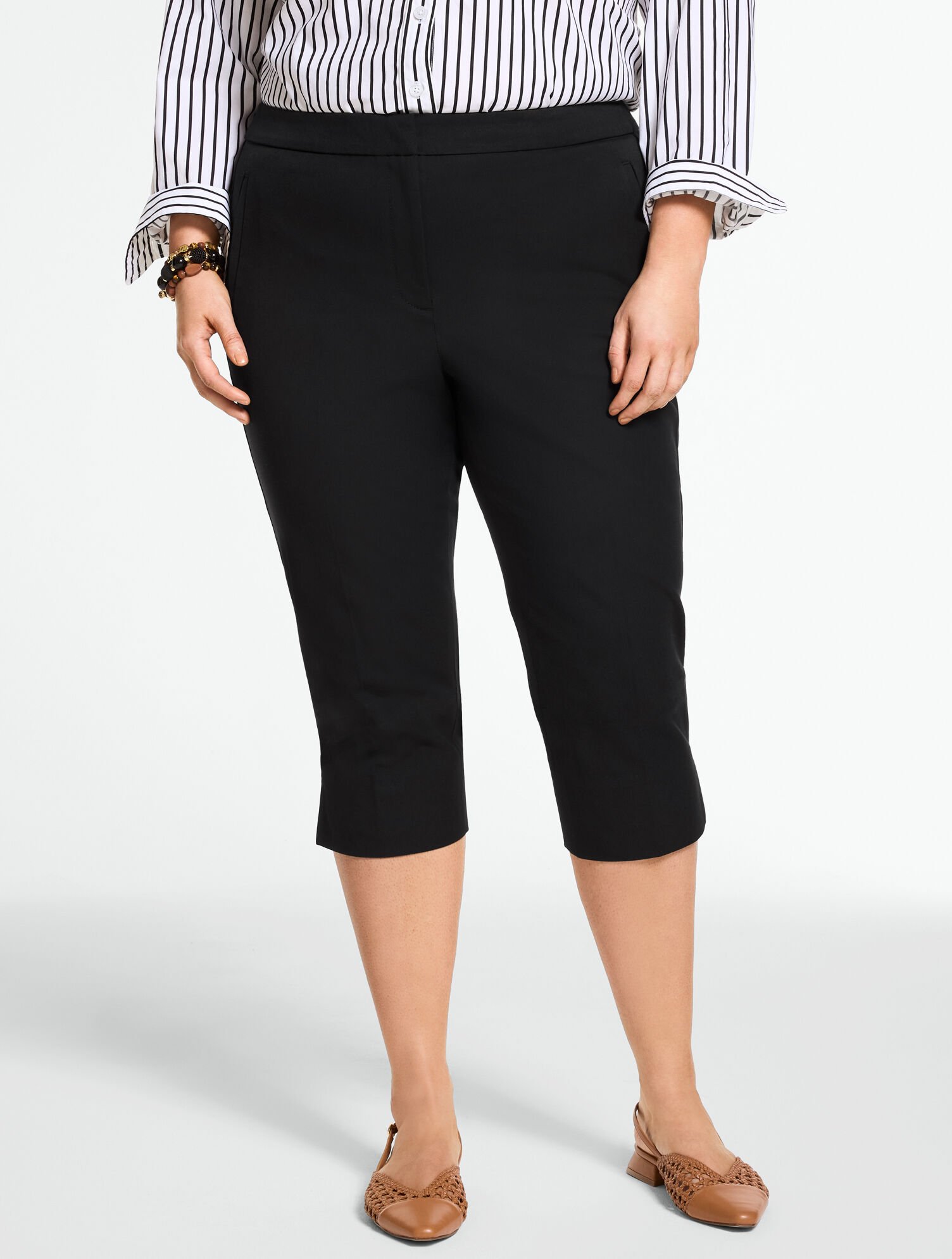 Plus Exclusive Cotton Bi-Stretch Capri Pants