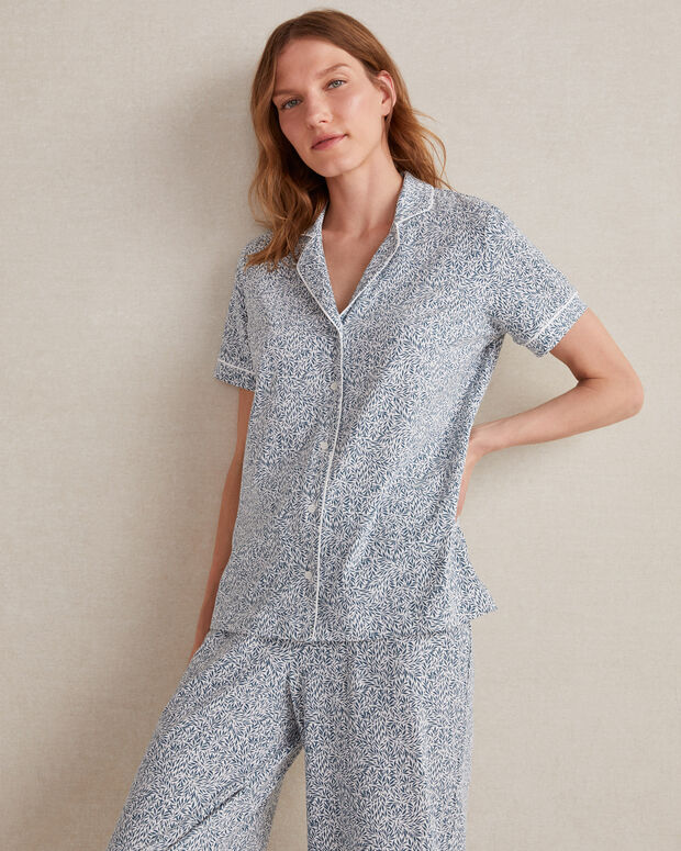 Organic Cotton Jersey Frond Pajama Shirt
