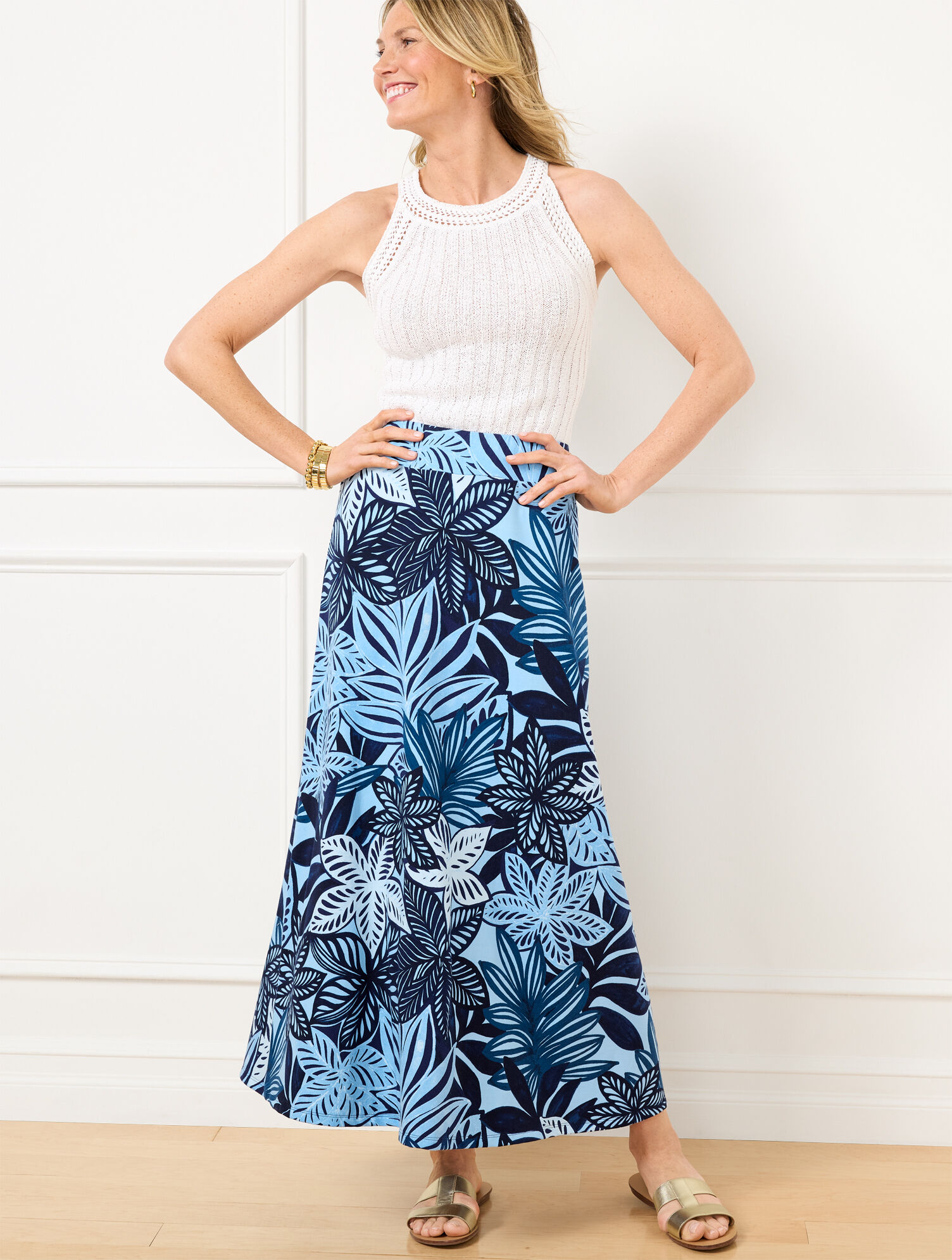 Jersey Maxi Skirt - Watercolor Botanical | Talbots