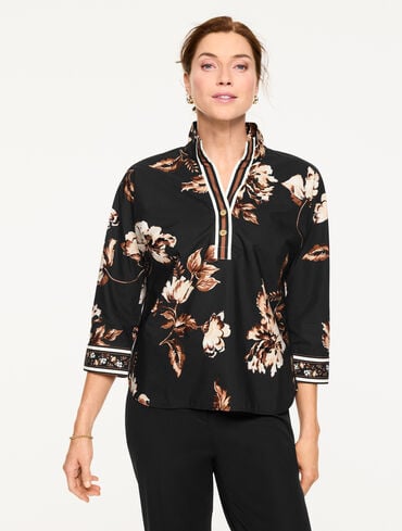 Poplin Top - Vivid Blooms