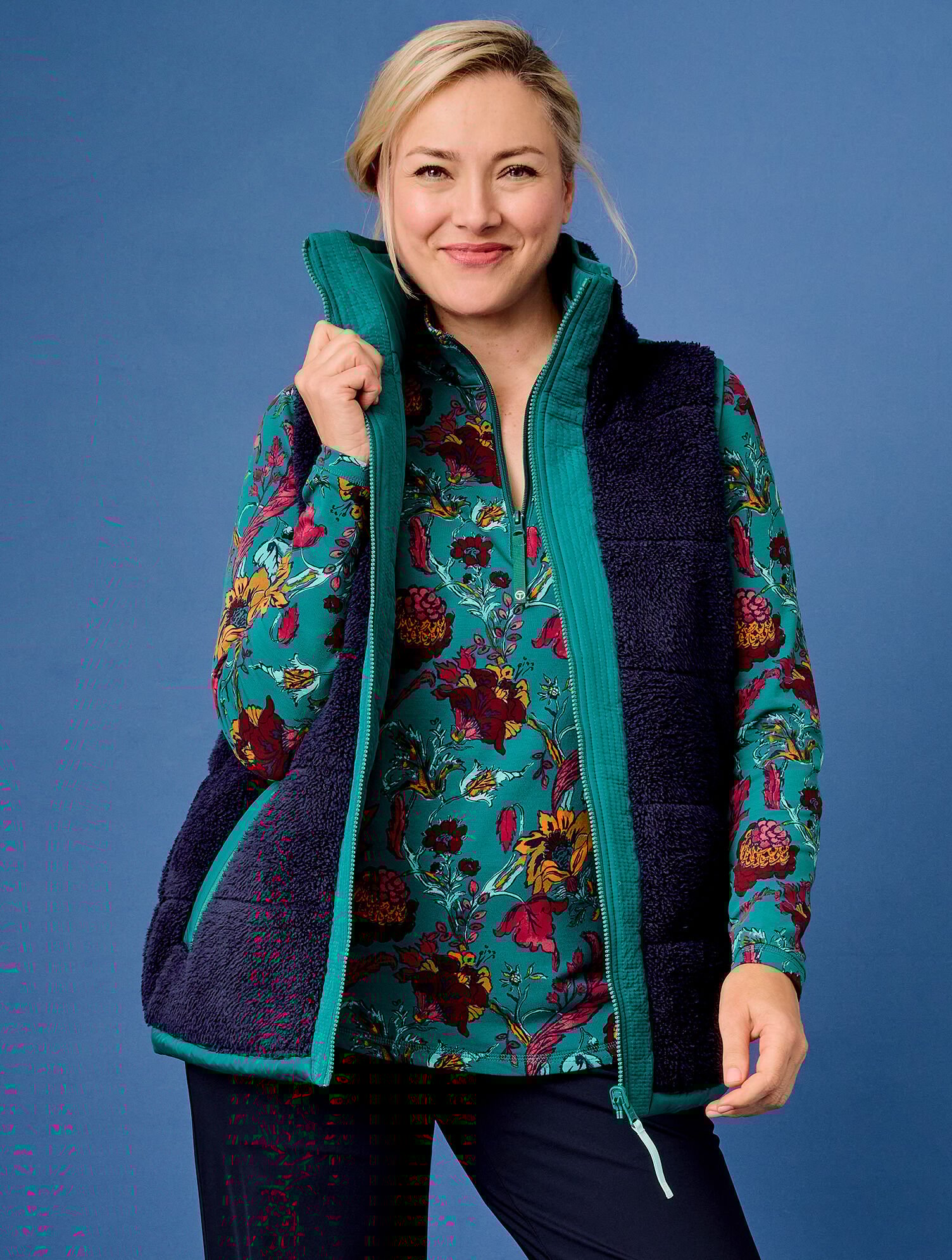 Reversible Sherpa Puffer Vest Talbots