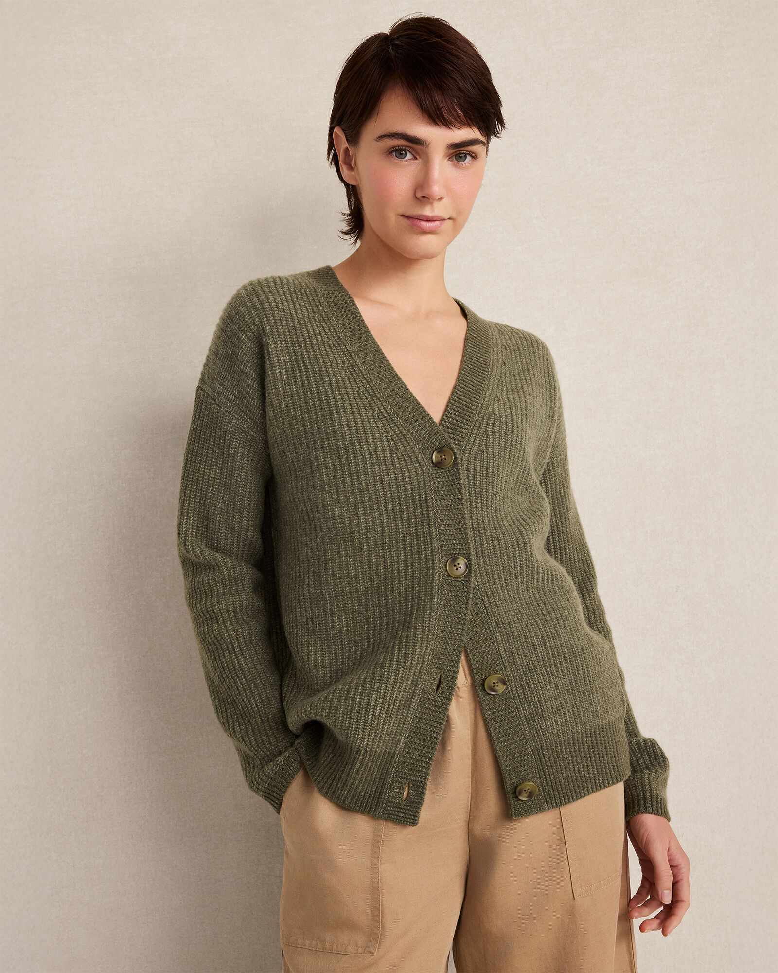 Cashmere Shaker Stitch Cardigan