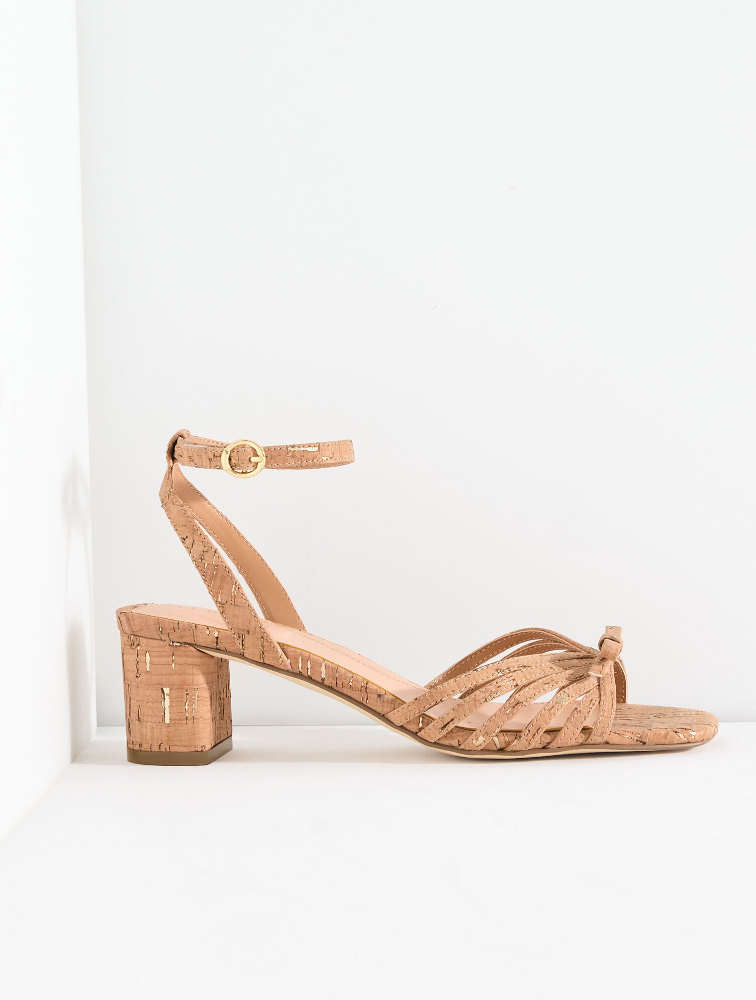 Lily Strappy Block Heel Sandals - Cork