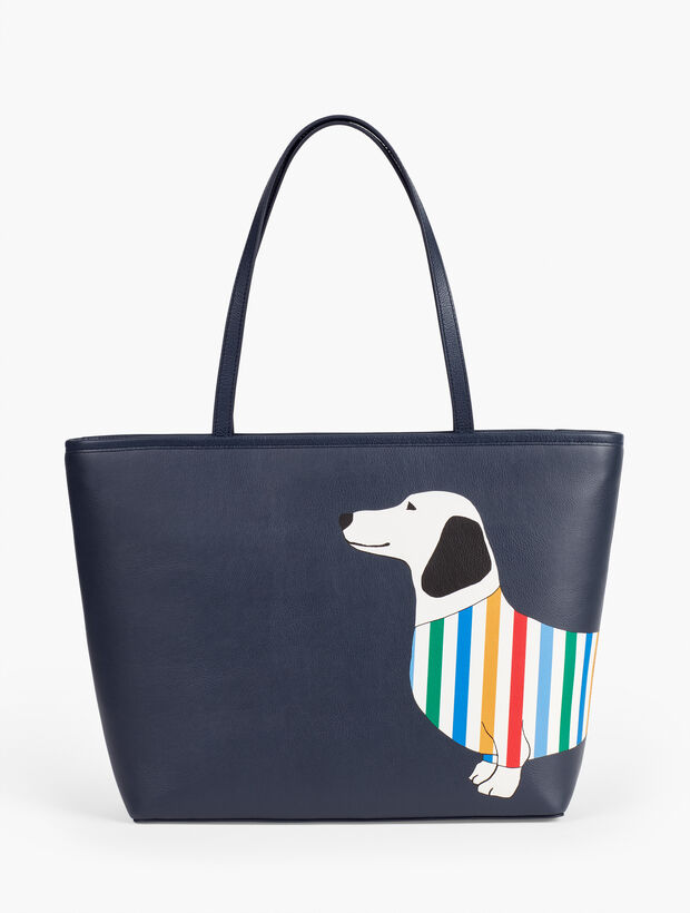 Printed Tote - Stripe Dog