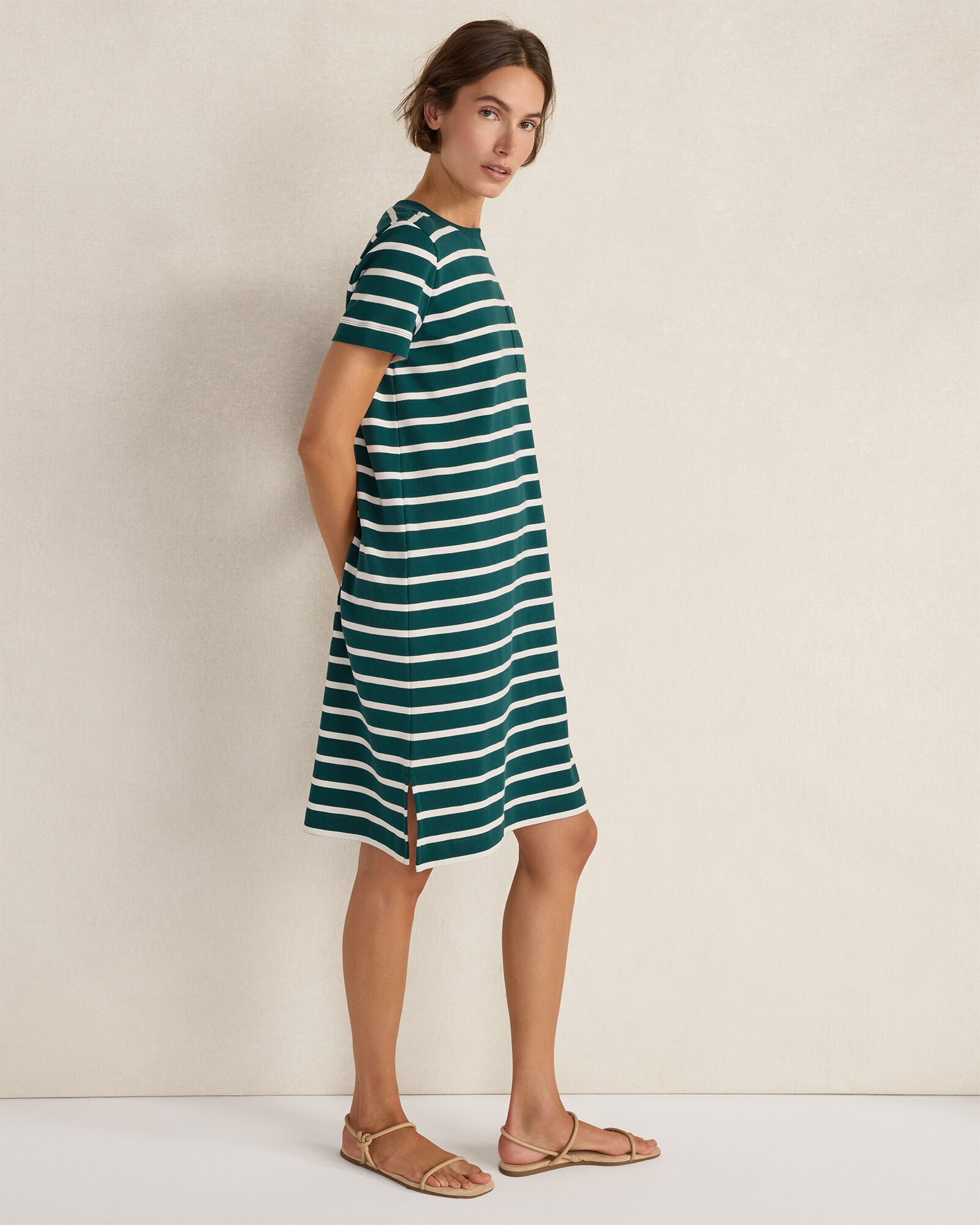 Organic Cotton Interlock Striped T-Shirt Dress