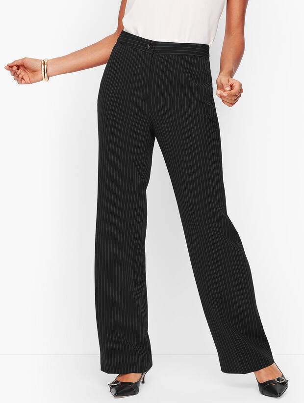 Easy Travel Pinstripe Wide Leg Pants